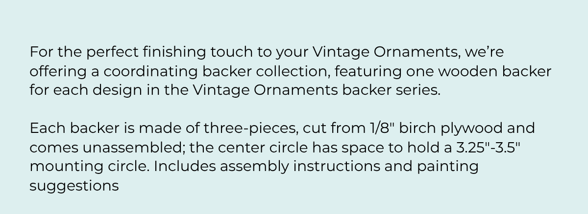Vintage Ornaments Backers by Cherry Blossoms PREORDER