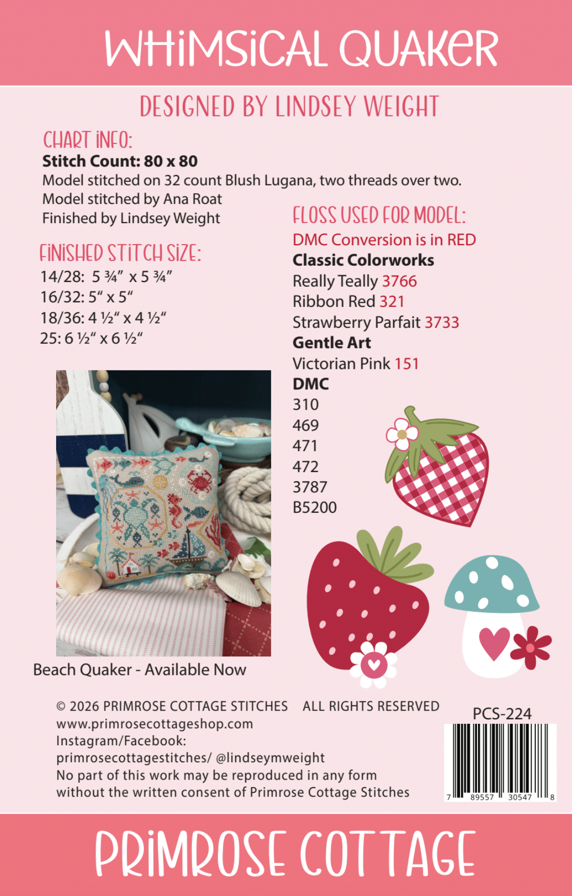 Whimsical Quaker - Cross Stitch Pattern by Primrose Cottage