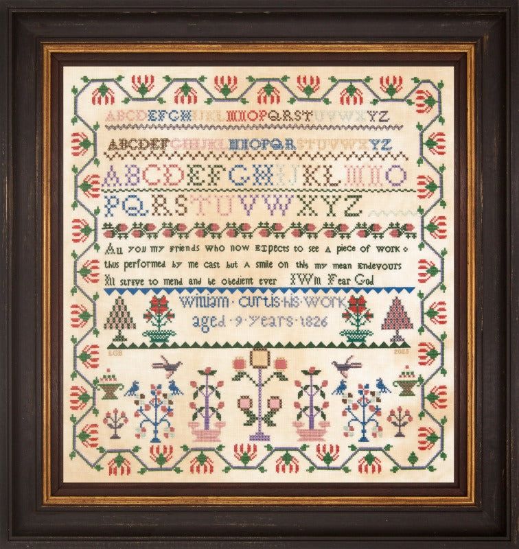 William Curtis 1826 - Reproduction Sampler Pattern by Hands Across the Sea Samplers