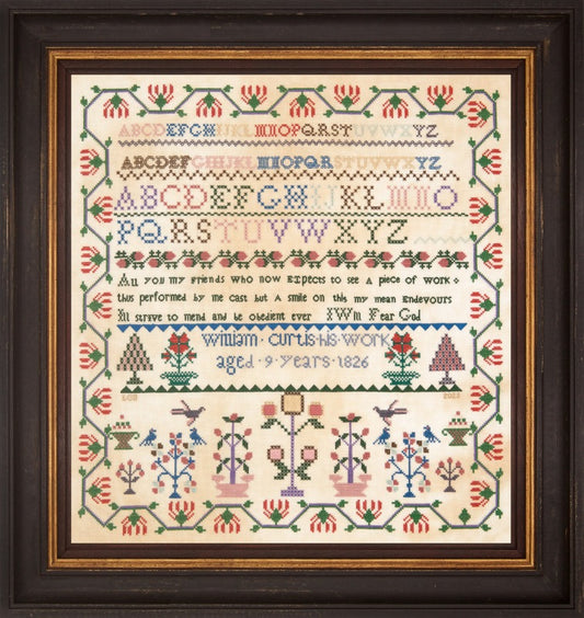 William Curtis 1826 - Reproduction Sampler Pattern by Hands Across the Sea Samplers