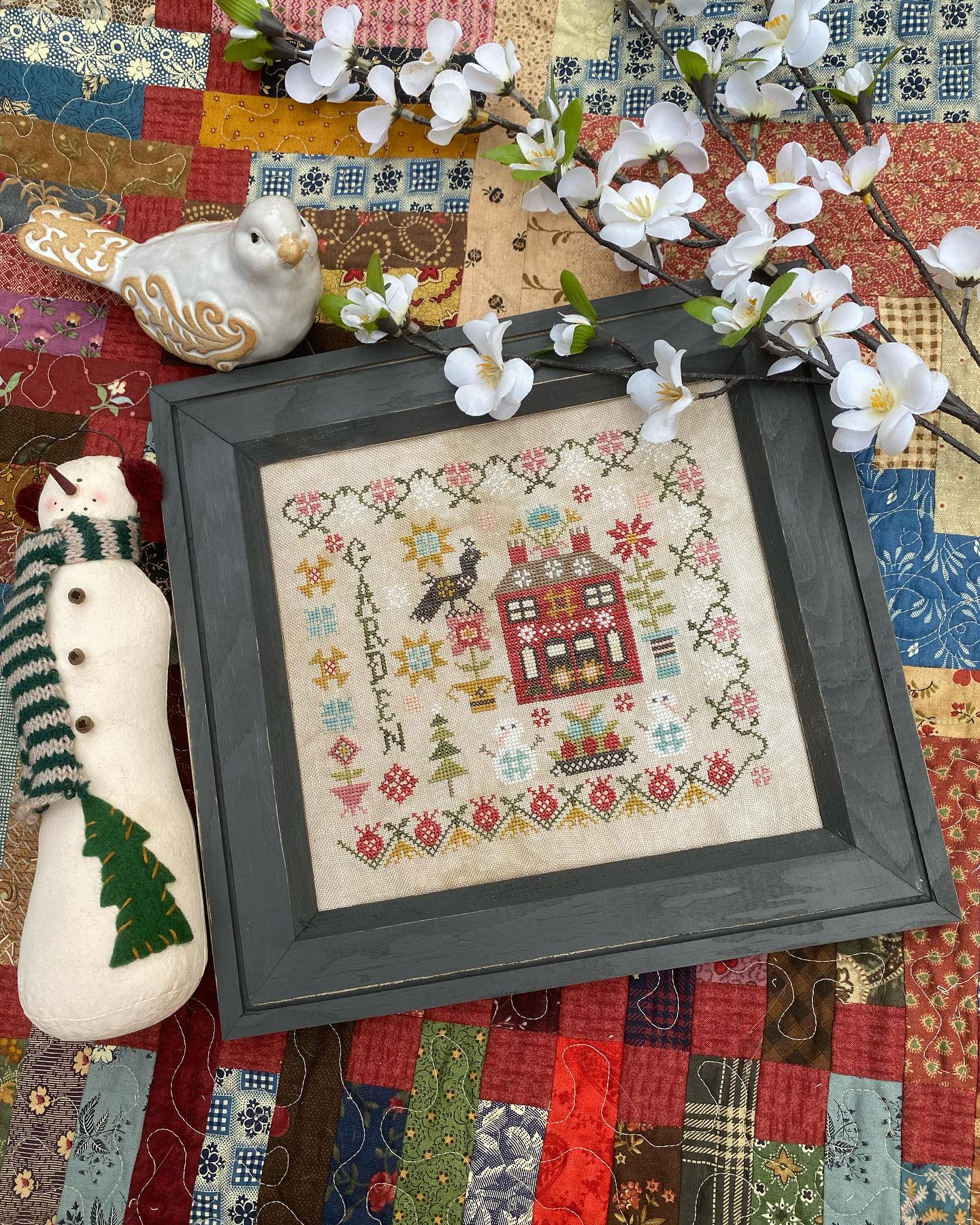 Winter Garden at Cranberry Manor - Cross Stitch Pattern by Pansy Patch