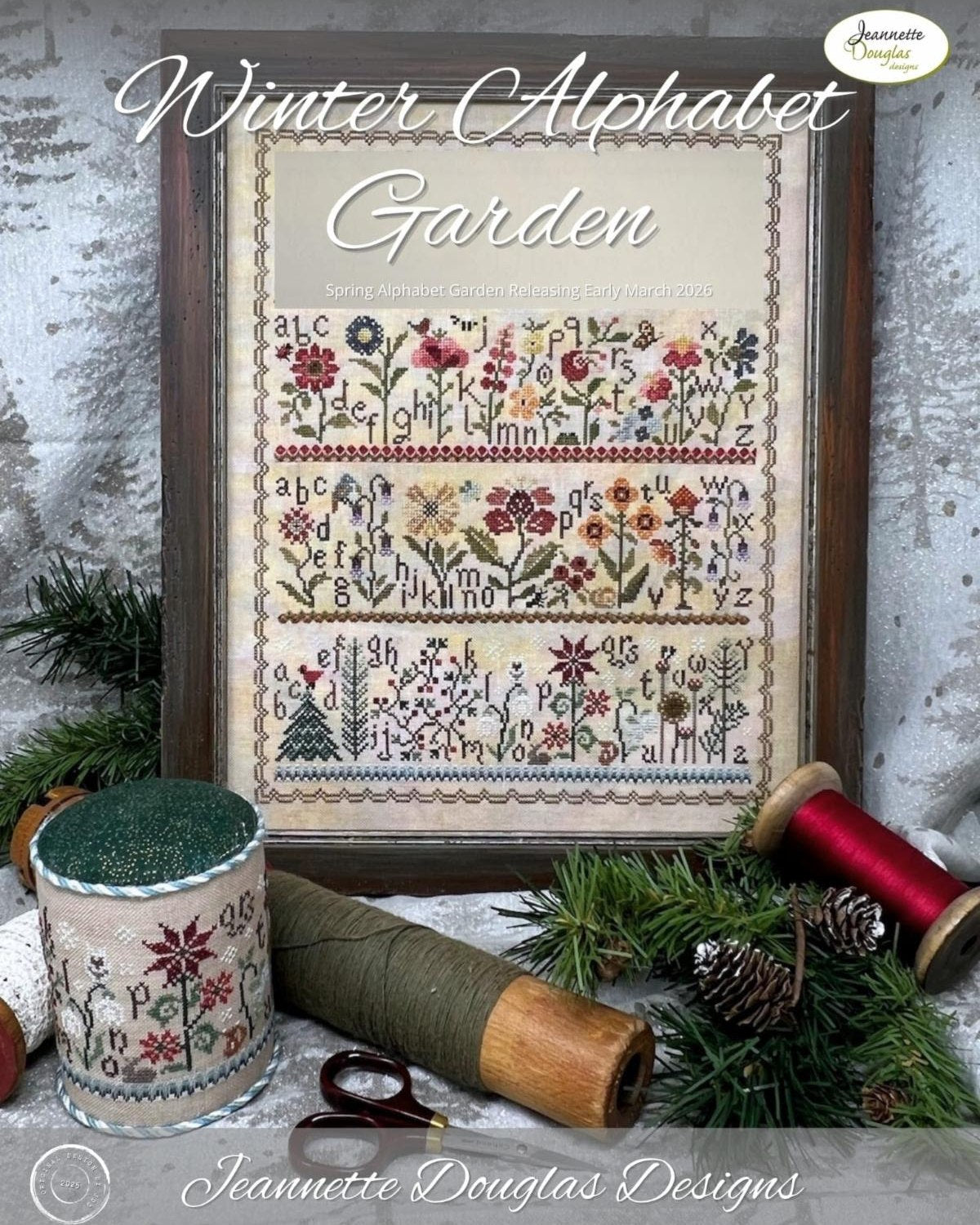 Winter Alphabet Garden - Cross Stitch Pattern by Jeannette Douglas