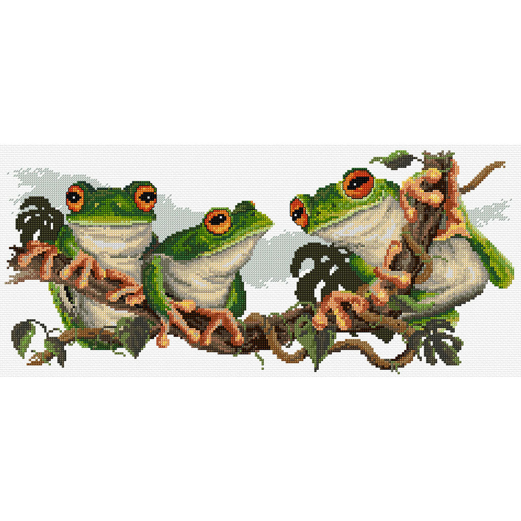 Green Frogs - Cross Stitch Chart