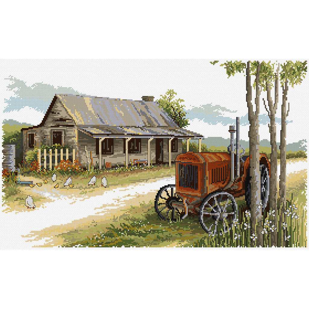 Old Tractor Cottage - Cross Stitch Chart by Country Threads