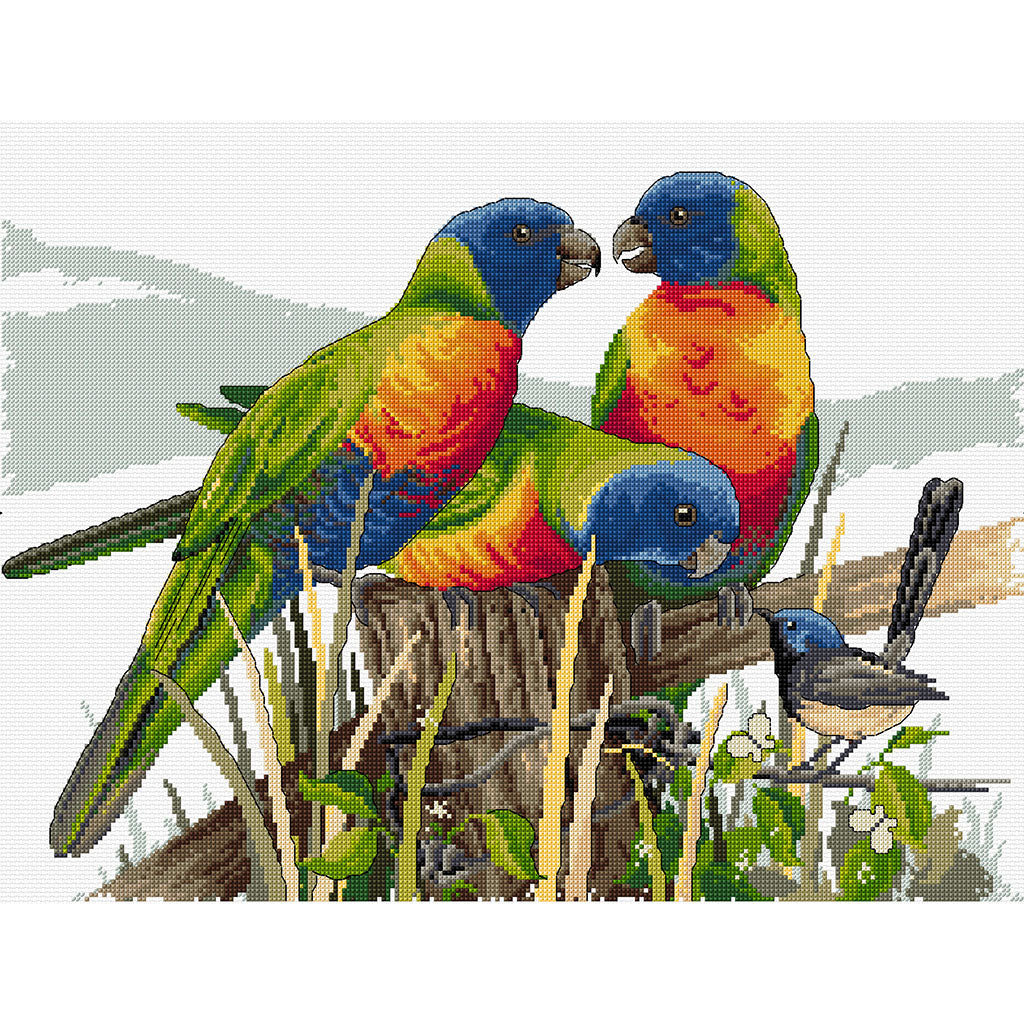 Lots of Lorikeets - Cross Stitch Chart