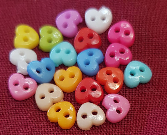 Tiny Heart Buttons 6mm