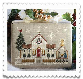 Hometown Holiday #6 Town Church - Cross Stitch Pattern by Little House Needleworks
