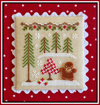 Gingerbread Village #02 -Gingerbread Girl & Peppermint Tree - Cross Stitch Pattern by Country Cottage Needleworks