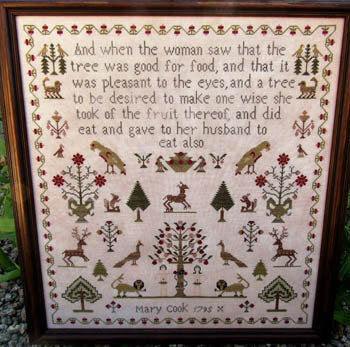 Mary Cook 1795 - Reproduction Sampler Pattern BY The Scarlett House