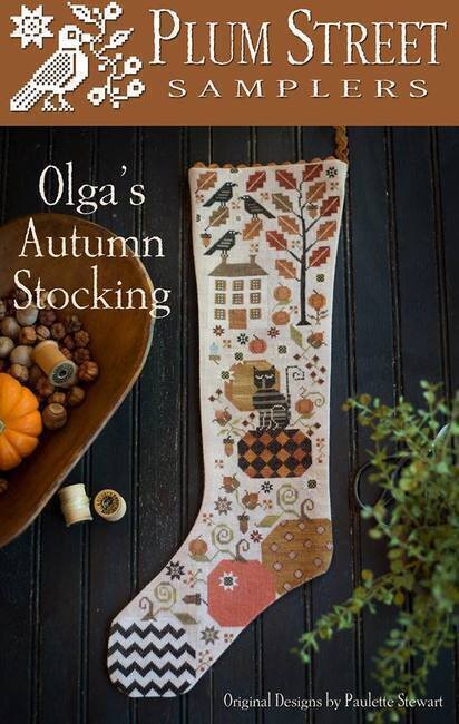 Olgas Autumn Stocking - Cross Stitch Pattern by Plum Street Samplers