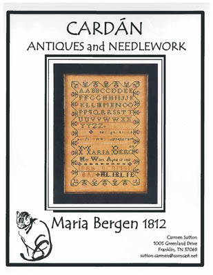 Maria Bergen 1812 - Reproduction sampler by Cardan
