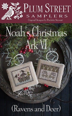 Noah's Christmas Ark VI - Ravens and Deer - Cross Stitch Pattern by Plum Street Samplers