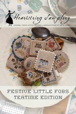 Festive Little Fobs - Teatime Edition - Cross Stitch Pattern by Heartstring Samplery