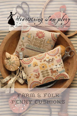 Farm & Folk Penny Cushions - Cross Stitch Pattern by Heartstring Samplery