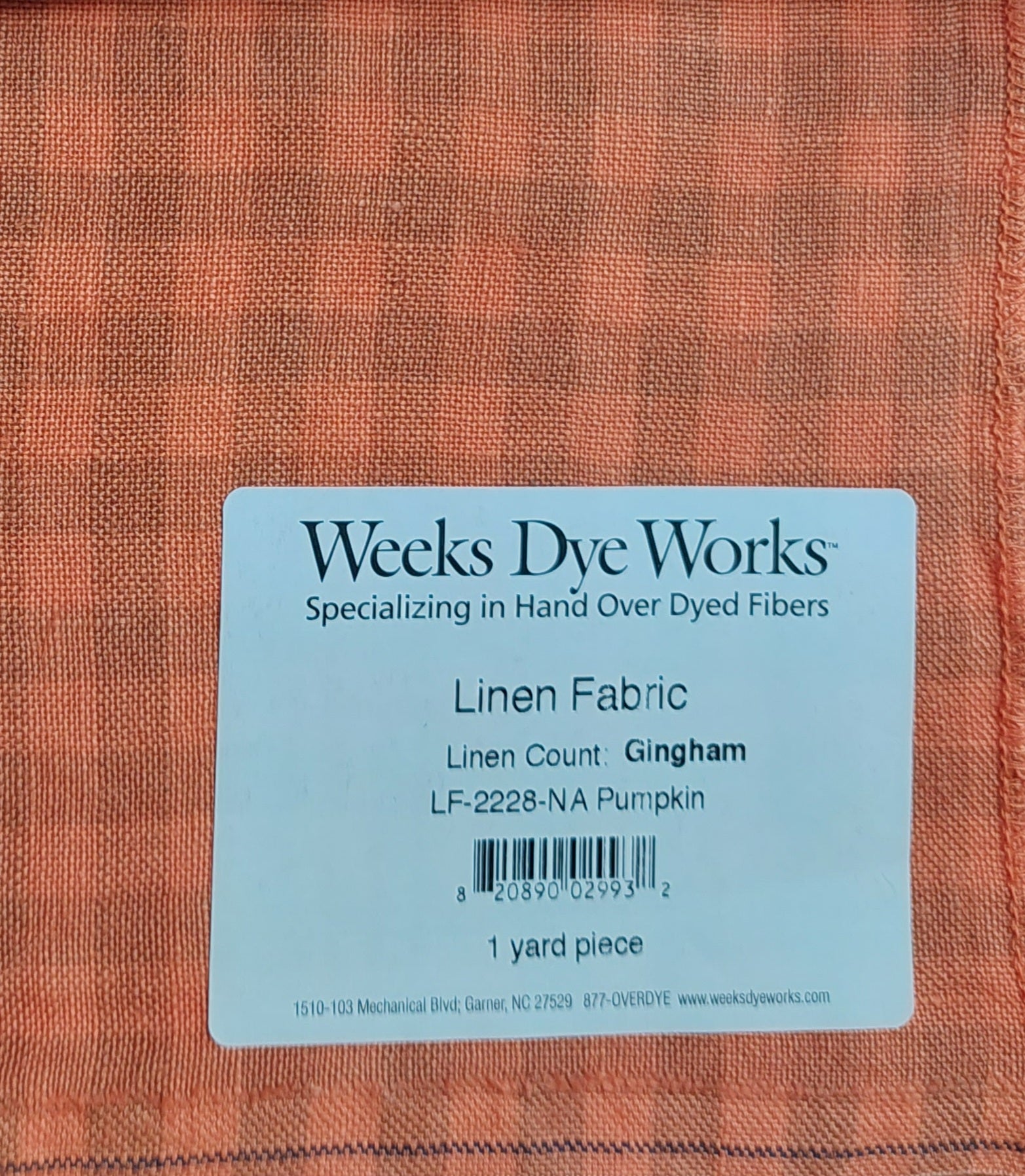 Weeks Dye Works Gingham Linen 30 count