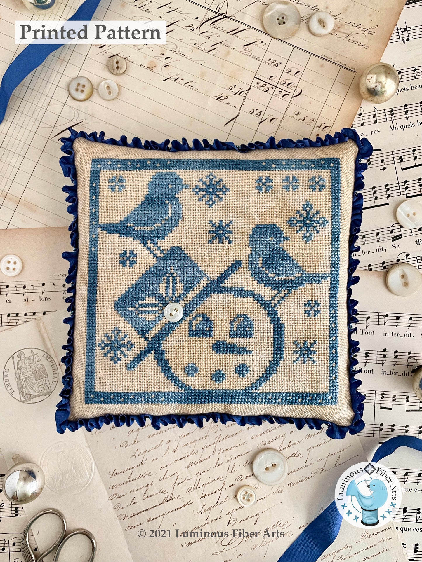 Gathering Snowflakes  - Cross-stitch Pattern by Luminous Fibre Arts