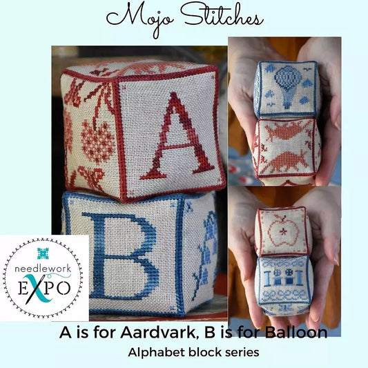 Alphabet Blocks A & B- Cross-stitch Pattern by Mojo Stitches
