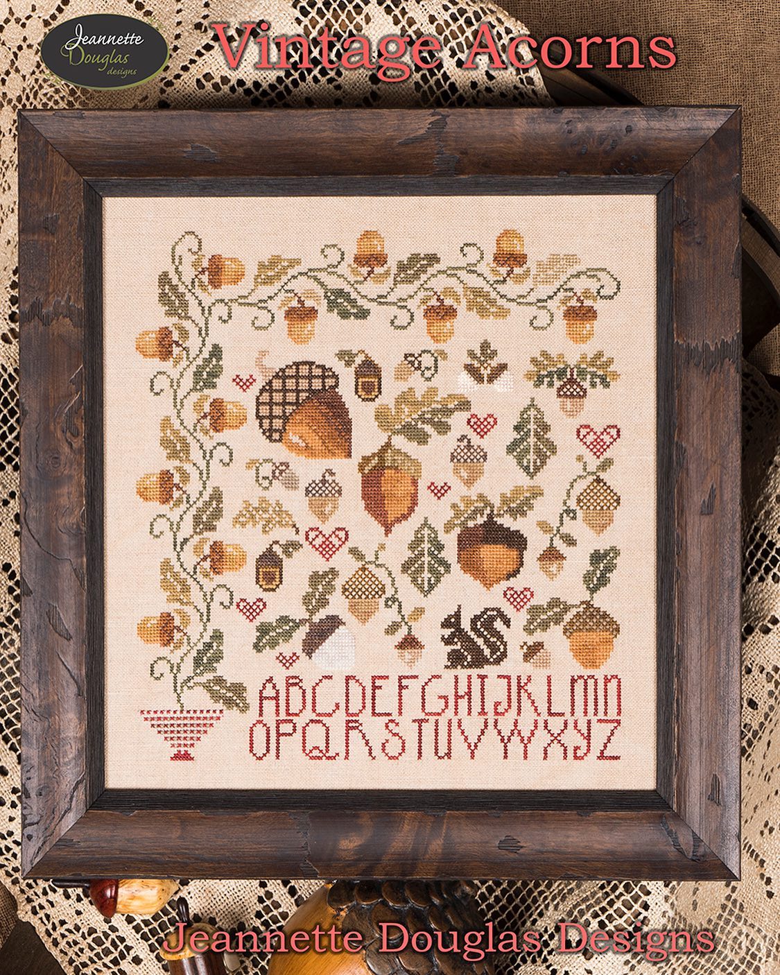 Vintage Acorns - Cross Stitch Pattern by Jeannette Douglas