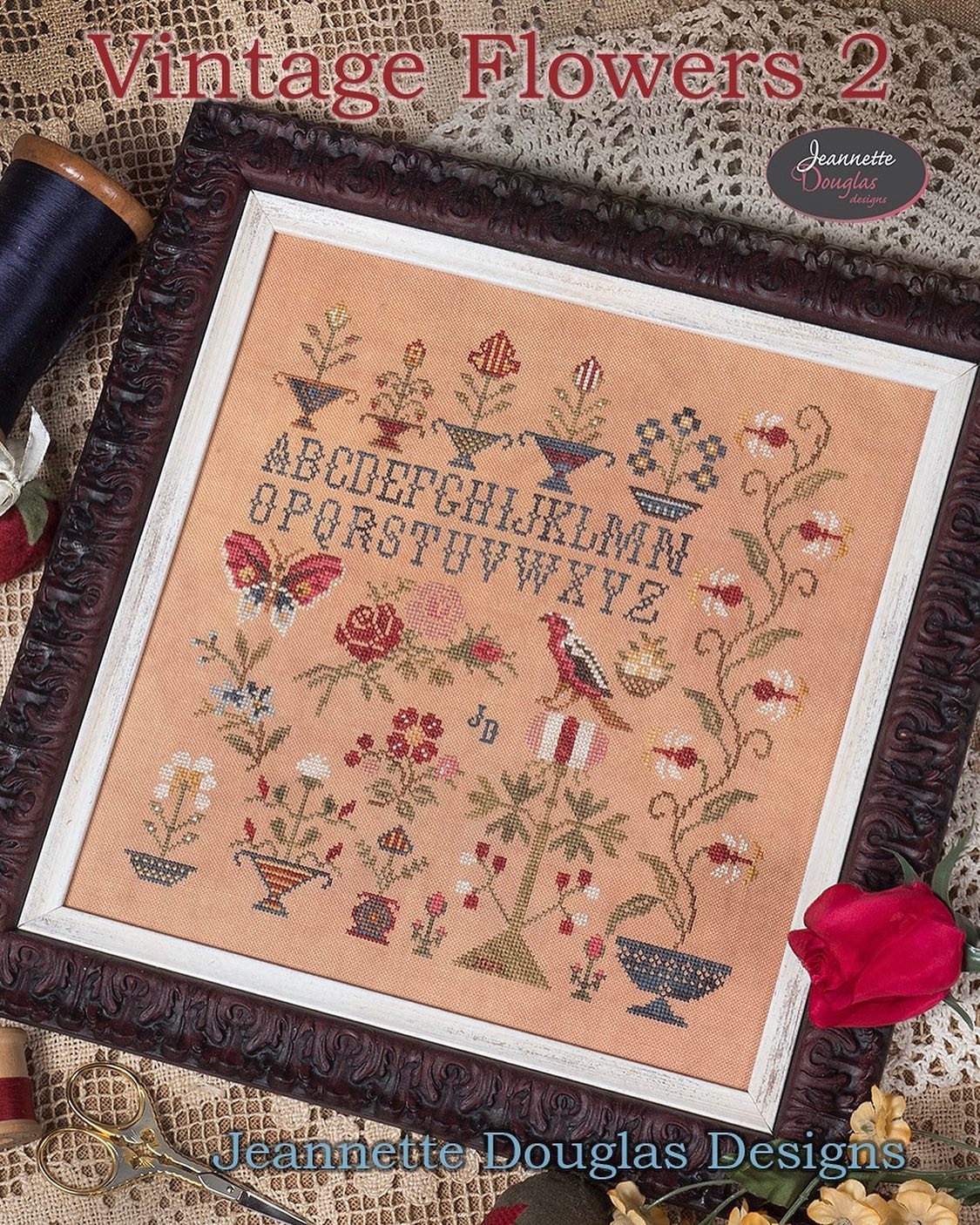 Vintage Flowers 2 - Cross Stitch Pattern by Jeannette Douglas