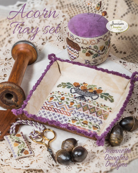 Acorn Tray Set - Cross Stitch Pattern by Jeannette Douglas