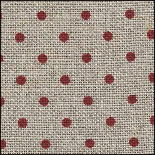32 Count Belfast Linen - Petit Point Raw/Red