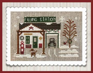 Hometown Holiday #20 Pop's Filling Station - Cross Stitch Pattern by Little House Needleworks