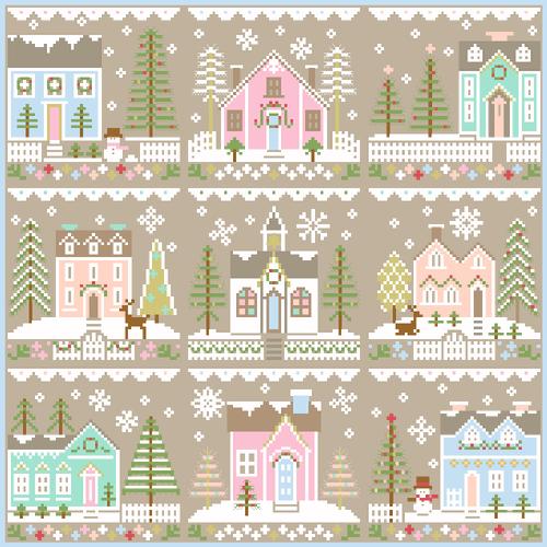 Glitter Village - Glitter House No 1 - Cross Stitch Pattern by Country Cottage Needleworks