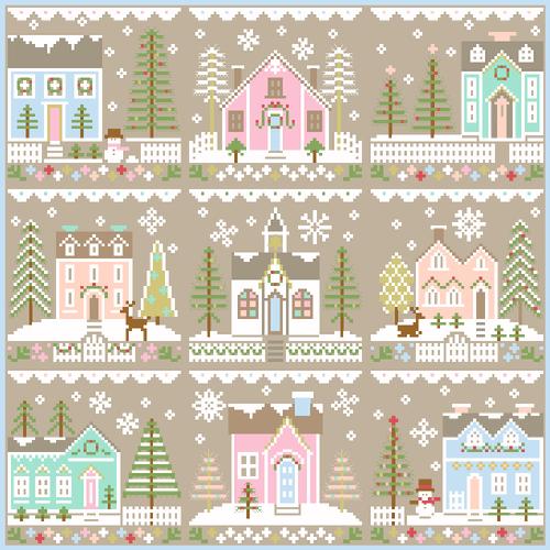 Glitter Village - Glitter House No 5 - Cross Stitch Pattern by Country Cottage Needleworks