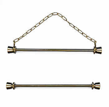 Brass Rod with Chain Bell Pull