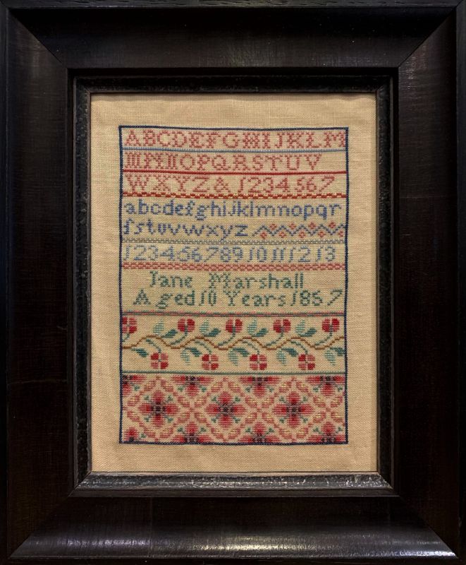 Jane Marshall 1857  - Reproduction Sampler Pattern by Hands Across the Sea Samplers (PDF)