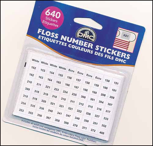 DMC Floss Number Stickers