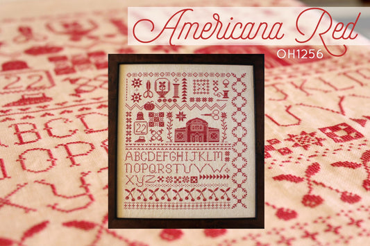 Americana Red  - Cross Stitch Pattern by October House Fiber Arts