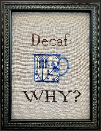 Coffee Definitions 'Decaf' - Cross Stitch Pattern by Aury TM
