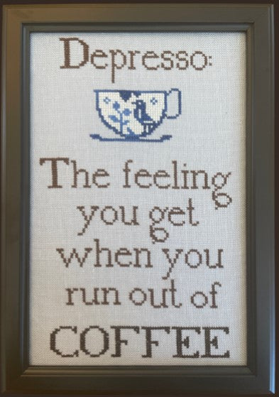 Coffee Definitions 'Depresso' - Cross Stitch Pattern by Aury TM