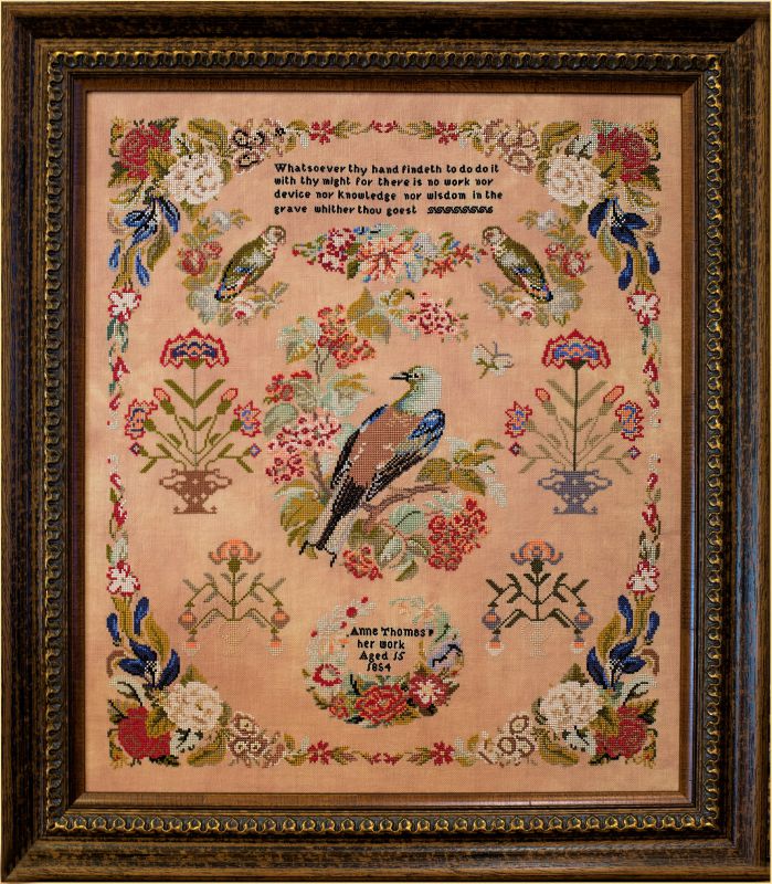 Anne Thomas 1854 ~ Reproduction Sampler Pattern by Hands Across the Sea Samplers