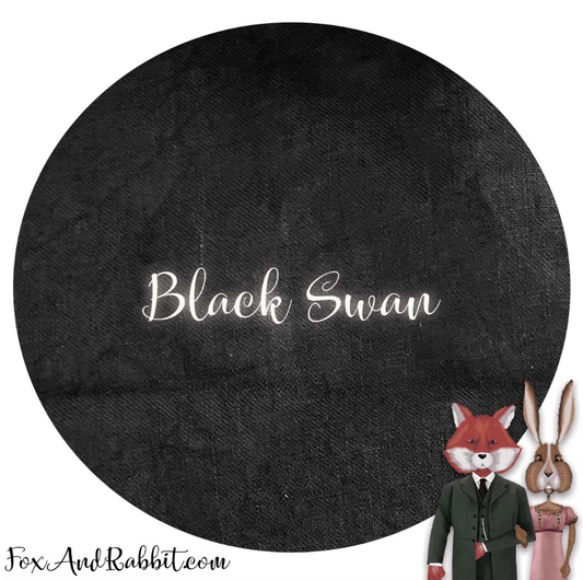 Fox and Rabbit Hand Dyed Linen - Black Swan