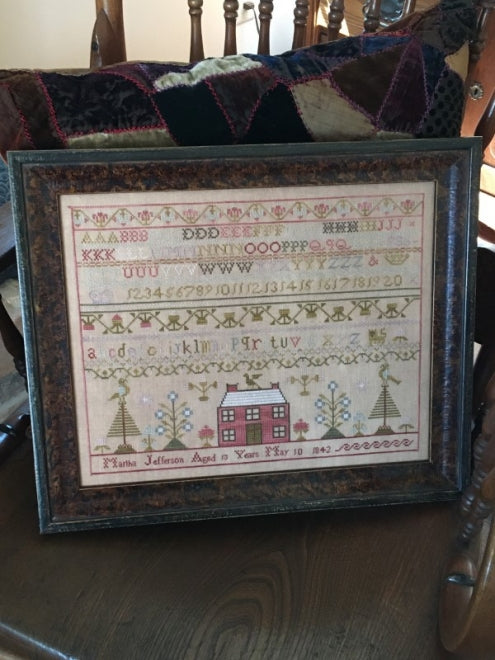 Martha Jefferson 1842 - Reproduction Sampler by Chessie & Me