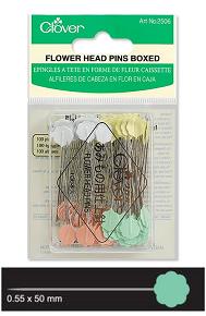 Clover Flower Head Pins - 100 box pack