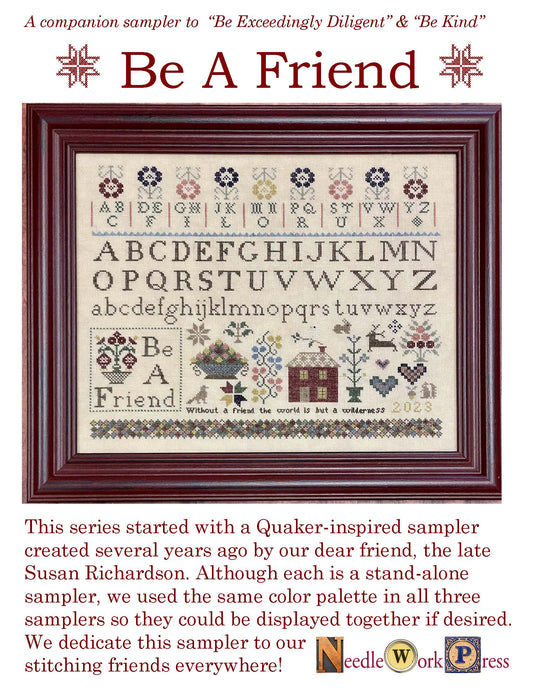 Be A Friend Sampler - Cross Stitch Pattern by Needlework Press