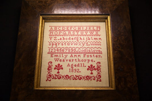 Emily Ann Foster 1892 - Reproduction Sampler Pattern by Hands Across the Sea Samplers