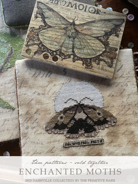 Enchanted Moths - Cross Stitch Pattern by Primitive Hare