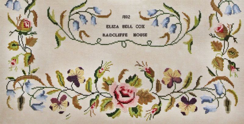 Eliza bell Cox 1832 ~ Reproduction Sampler by Hands Across the Sea Samplers