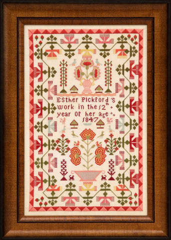 Esther Pickford 1847 ~ Reproduction Sampler Pattern by Hands Across the Sea Samplers