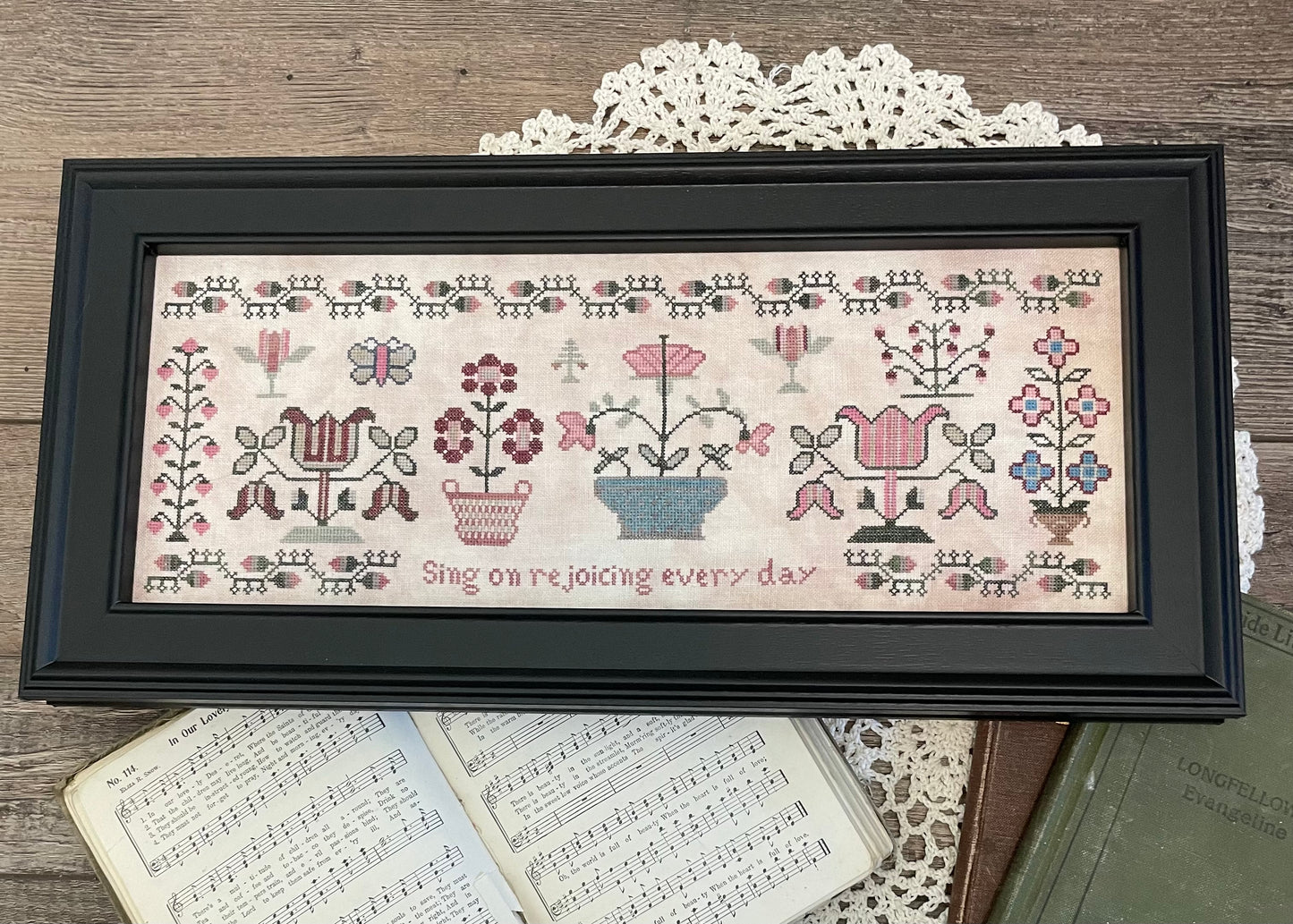 Sing on Rejoicing - Reproduction Sampler by From The Heart Needleart