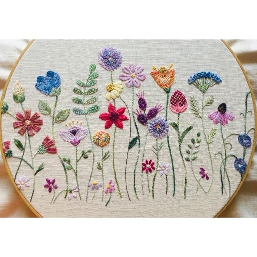 Fantasy Garden Embroidery Design -Printed Panel by Roseworks