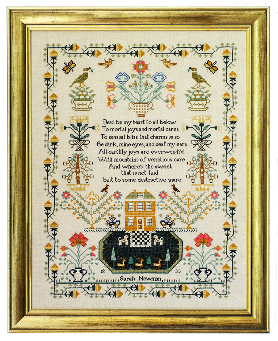 Sarah Newman 1822 - reproduction sampler by by Fox & Rabbit Designs