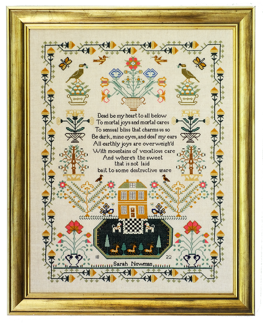 Sarah Newman 1822 - reproduction sampler by by Fox & Rabbit Designs