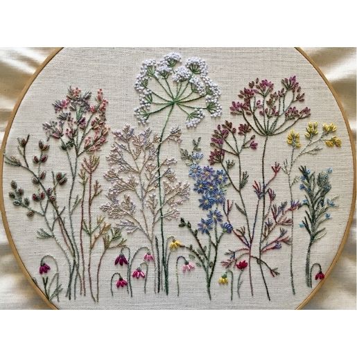 Herb Garden Embroidery Design - Printed Panel by Roseworks