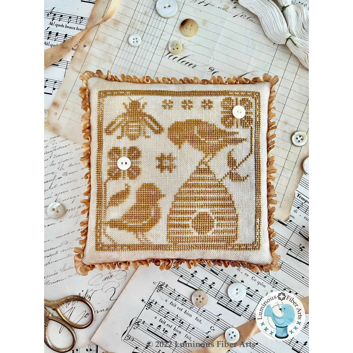 Gathering Honey - Cross Stitch Pattern by Luminous Fiber Arts