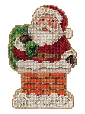 Santa in Chimney Mill Hill Ornament Kit